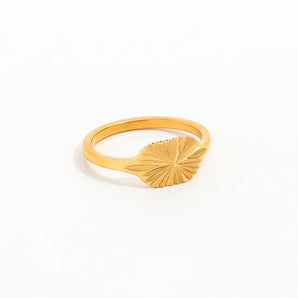 Sun signet Retangle Ring 18K Guldbelagt - muun studios